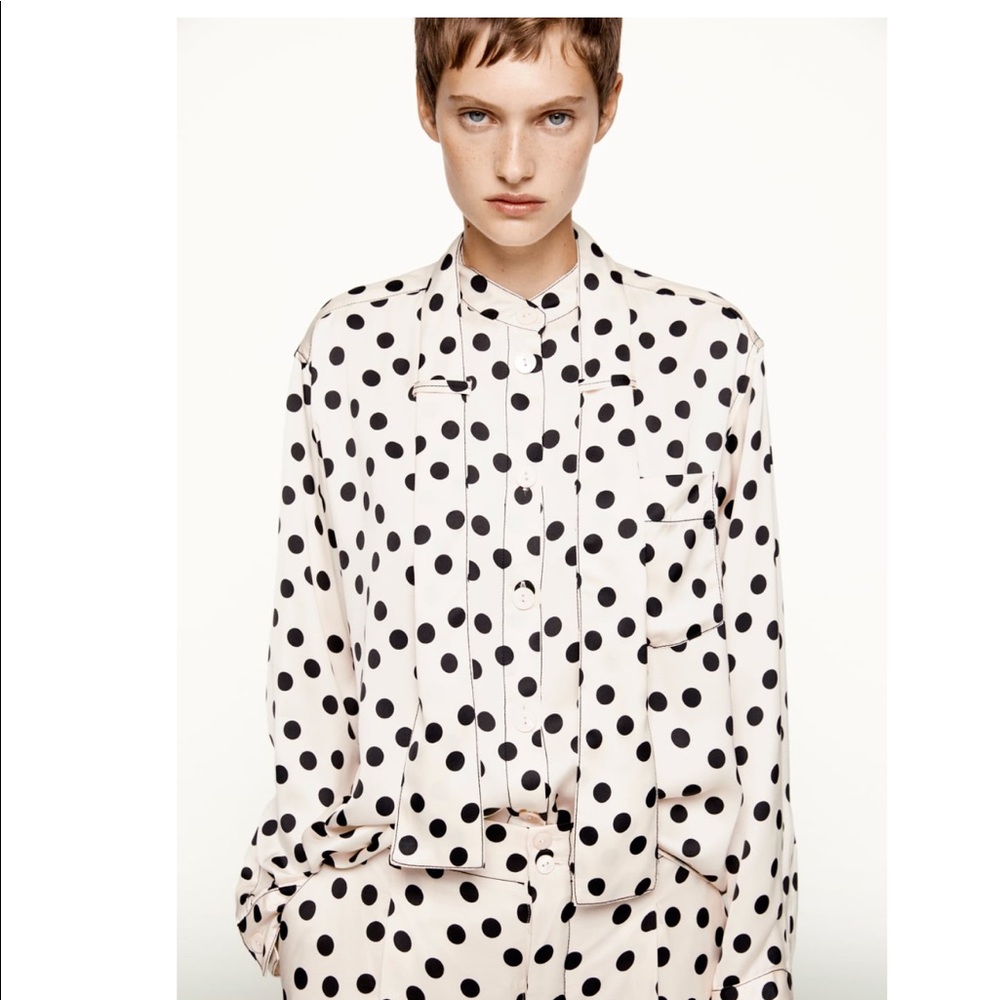 NWT ZARA POLKA DOT BLOUSE